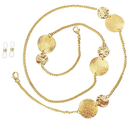 SAFIGLE Metallic Eyeglasses Chain Damen Diy Accessoire Glänzende Metallkette Als Handtaschen Ersatzriemen Komfortabel Stilvoll Einfach Zu Befestigen Modische Schmuckoptik Für Brillen Und t
