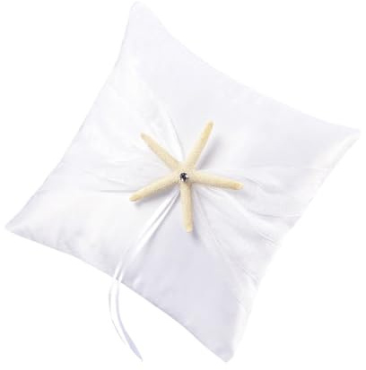 KOMBIUDA Weiße See-Stern-ringkissen Für Hochzeiten Dekoratives Ringkissen Im Maritimen Stil Für Zeremonien Und Verlobungen Ohne Handgefertigtes Hochzeitsaccessoire