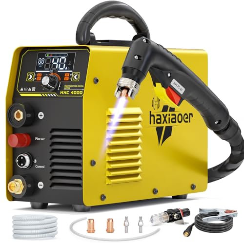 Haxiaoer 40A Plasma Cutter - Low Frequency Non Touch Pilot ARC Plasma Cutting Machine with LED Digital Display, Cutting Power Up to 22 mm, Suitable for Painted and Anti-Corrosion Metals
