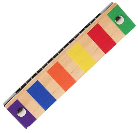 WESIEVYA Wooden Harmonica for Kids Beginner Double Row 16-hole Harmonica Toy Musical Instrument Educational Music Toy for Boys and Girls Preschool