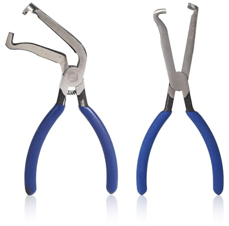 2pcs Electrical Disconnect Pliers for Car, Spark Plug Electric Connector Removal Pliers Metal Fuel Line Tool Automotive Hose Clip Disconnect Tools for Push Tab Style Plugs