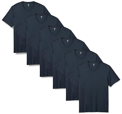 Amazon Essentials Men's Regular-Fit Short-Sleeve T-Shirt, Pack of 6, Navy, Large