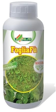FogliaFu' Prodotto ad azione selettiva per prati e manti erbosi gr 500 Uso e Dosi : diluire ml 150 in 4 lt d'acqua da distribuire in una superficie di 10 mq