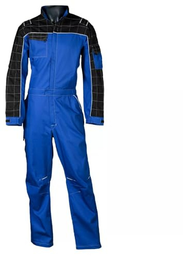 SADISRLS Tuta da Lavoro Professionale Bicolore per Carrozziere Meccanico Gommista Agricoltore, Cotone/Poliestere, Multitasche con Cerniera Zip - Resistente Multitasche (Azzurro, XL)