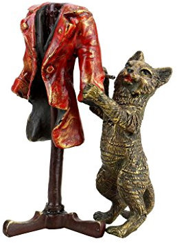 Kunst & Ambiente - Wiener Bronze - Schneider Katze - des Katers Neue Kleider - handbemalt - gestempelt - Skulpturen online kaufen - Wohndeko für Innen