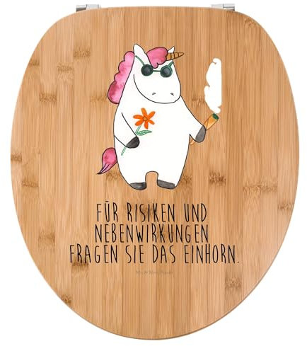 Mr. & Mrs. Panda Motiv WC Sitz Einhorn Woodstock - Geschenk, Einhörner, Toilettendeckel, Joint, Kiffen, Toilette, Klodeckel, Klobrille, WC-Sitz,