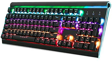 ARCH Pannello Metallico di Gioco Meccanico Tastiera, Tastiera di Computer, Tastiera Meccanica con Ergonomico Poggiapolsi Fissato La Tastiera for PC/Mac Games (Color : B-Tea Shaft)