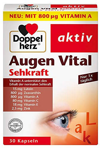 Doppelherz Augen Vital – Mit Vitamin A und Zink als Beitrag zum Erhalt der normalen Sehkraft – 30 Kapseln