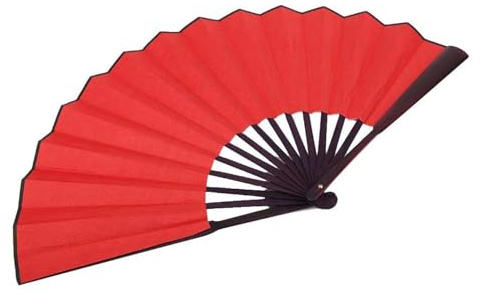 HERCHR Handfächer Faltventilator Fächer, Rot Handfächer, Handfächer Fächer Folding Fans Hand Fans Im Chinesischen Stil, Saunafächer Für Männer Und Frauen Für Aufführungen, Festivals, Veranstaltungen