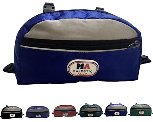 Majestic Ally Sac de Pommel de Selle de Cheval réfléchissant en Nylon imperméable pour Accessoires de Selle équine (Bleu Roi)