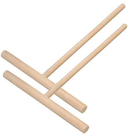 Lipfer 2 Pcs Pfannkuchenhersteller Stick Pfannkuchs Griddle Teig Spreader Holzverbreitungsstab T Form Crepe Maker Pfannkuchen -teig -teig -spreizer Home Küchenwerkzeug