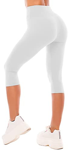 SINOPHANT Legging 3/4 Femmes Pantalon de Sport, Jegging Taille Haute Femme Yoga Opaque Doux Corsaire Pantacourt
