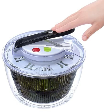 AOKLEY Salad spinner, large fruit and vegetables dryer, quick dry design stops and drains lettuce with ease for tasty salads and quicker food preparation