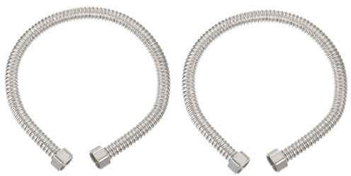 PATIKIL G1/2 x 19,68 Pouces Tuyau Flexible de Chauffe-Eau d'Acier Inoxydable, 2 Pcs Tuyau de Connecteur de Chauffe-Eau Ondulé Durable, pour Raccord de Conduites d'Eau | Tuyau de Connecteur de Chauffe-Eau, d'Acier Inoxydable, Durable, pour Raccord de Conduites d'Eau
