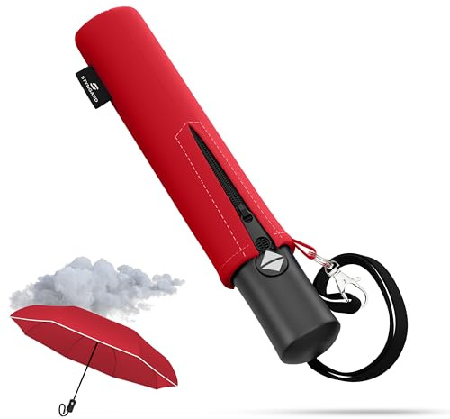 STYNGARD Regenschirm automatik Kinder mit Sicherheitsreflektoren - Kinder Regenschirm Mädchen/Junge - Automatik Kinderschirm Schulranzen Modell - ROTTERDAM