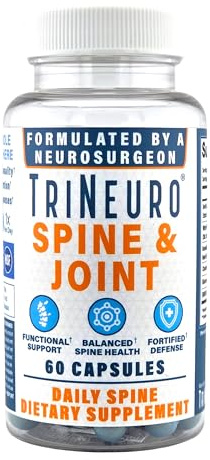 TriNeuro Daily Spine & Joint Supplement - NSF Certified - Neurosurgeon Formulated to Support Joint Health & Balance Functional Longevity - Devils Claw, Chondroitin, Glucosamine - 60 Capsules