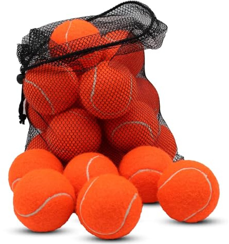 Magicorange Hunde-Tennisbälle, Tennisbälle für Hunde, mit Netztasche für einfachen Transport, bunt, leicht zu fangen, Orange, 20 Stück