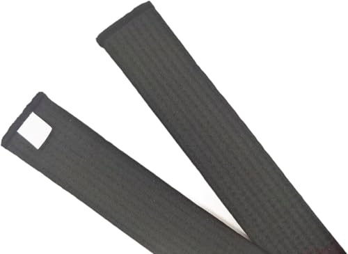 Pandiui23 Cinturón Profesional de Taekwondo Karate Judo Doble Envoltura Artes Marciales Raya Cinturón Deportivo (1, Negro, 2.2M)