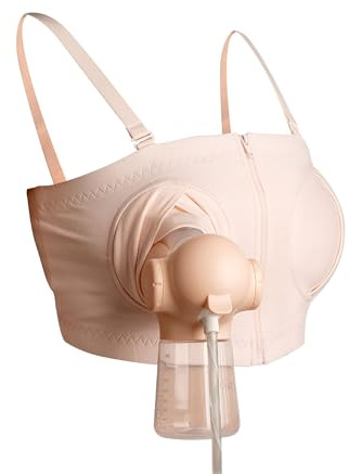 ANNABELLA BH zum Abpumpen von Muttermilch, Hands Free Pump BH, Nude | Hands-Free Pump-BH, verstellbar, bequem & sicher, freie Hände beim Abpumpen, elastisch, passend für alle gängigen Pumpen