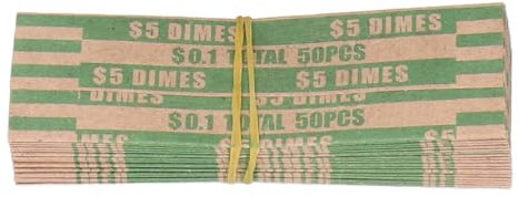 Involucro per Monete da 300 Pezzi con Codice Colore, Tubo di Carta Antirottura per Macchine Contamonete ($ 0,1)
