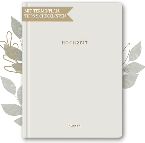 Hochzeitsplaner Deutsch A4 | 180°-Aufschlag - Ohne Andrücken flach öffnen | 160 Seiten Wedding Planner mit Terminplan, Checklisten, Tipps & Kalender | Hochzeitsplaner Buch für Verlobungsgeschenk
