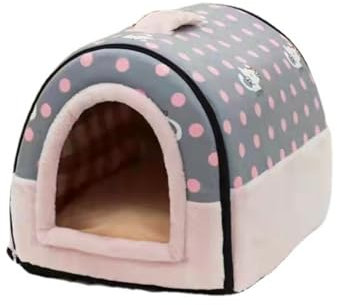 Pevfeciy Hundehöhle Hundehaus kleine Hunde Hundehaus drinnen Indoor, Hundehütte Stoff, Katzenhaus Winterfest, Kuschelhöhle Hund, Schlafhaus Haustierhaus zuhause,1,M