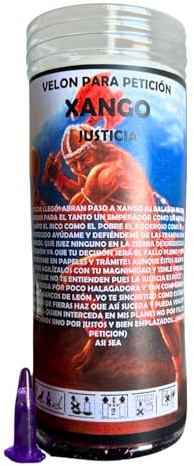 Velón de Xangó para Conseguir Justicia | Velón de Petición de Chango/Shango con Aceite Litúrgico y Oración de 3 Días de Duración Aproximada.