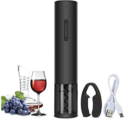 MISTPURE Abrigos de Botella de Vino eléctricos, Conjunto, sacacorchos automáticos Recargables, abrelatas de Vino, eléctrico, Contiene Cortador de lámina, colourador, línea de Carga de Vino USB
