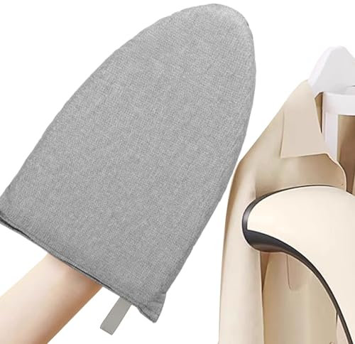 Handheld Ironing Board, Heat-Resistant & Waterproof Steam Ironing Gloves with Finger Loop, Portable Lightweight Travel Ironing Pad for Garment Steamer, Home & Travel Accessories (Grey)