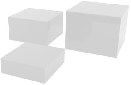 Alzate per Buffet, Set Di 3 Alzate in Acrilico per Tavolo Da Buffet, Utilizzi Multipli Piccolo Scaffale Impilabile Del Banco Di Esposizione per Il Catering Dessert Collezionismo (BLACK) (WHITE)