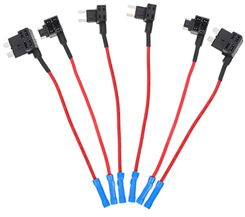 SOPOTUTU 6 Piezas Portafusibles Línea para Coche Mini Fusible Tap con Soporte Estándar para Protección de Circuito Accesorios de Reemplazo Automotriz Pequeños y Medianos