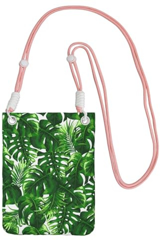 TTIGLHOH Monstera Deliciosa Banana Palm Printing Travel Small Crossbody Bag Phone Purses With Shoulder Strap For Passport Smartphone Wallet
