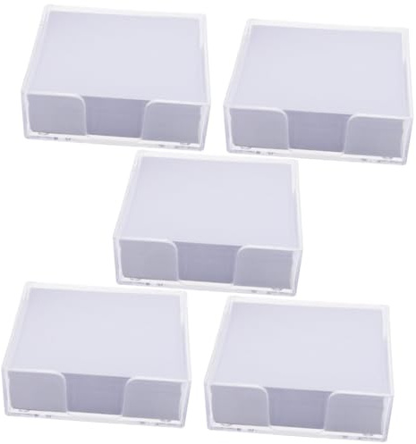 HOMSFOU 5 Boxen Portabler Notizblock mit Transparenter Box Langlebiges Blanko Schreibpapier für Schüler Vielseitiger Memo Pad Planen Organisieren und Priorisieren im Büro und Alltag