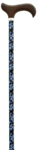 MAS QUE AYUDAS – Bastón para Mayores y Adultos Smart, Aluminio, Extensible y Portátil, Altura Ajustable 76-99 cm, Puño de Madera, Bastón para Caminar y Pasear, 320 g, Azul