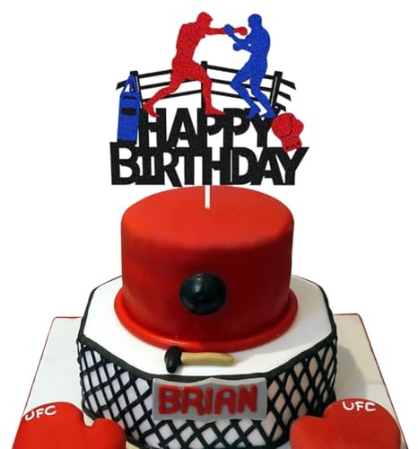 YUEcthynous Decoración Para Tartas De Cumpleaños, Decoración Infantil Y Jóvenes Con Temática De Boxeo