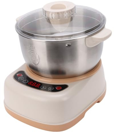 Asixxsix 120W fabricante de masa eléctrica, Máquina de masa multifuncional de acero inoxidable 5L con la función de amasado y fermentación y el temporizador, para El pan La pizza (Enchufe europeo
