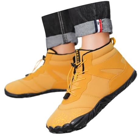 Scarponcini Uomo Impermeabili 2026 Scarponi Donna Invernali Scarpe Termiche Stivali Canadesi Stivaletti Neve Bambino Dopo Sci da (Giallo,41)