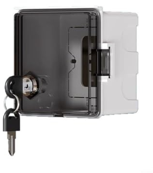 CWOQOCW Caja de Enchufe Exterior Impermeable con Placa de Pared y Cerradura, Caja de Enchufe Exterior con Cerradura para Carga de Vehículos Eléctricos y Uso en Jardín, Negro Transparente (Negro