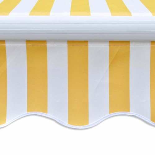Auvent à bras articulé motorisé 400 cm jaune blanc