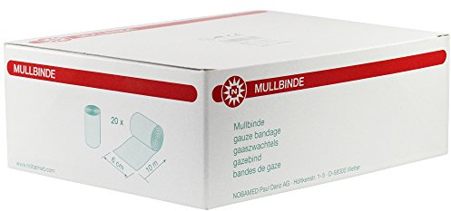 20 x NOBAMED Mullbinde Baumwolle 10 m, Größen:6 cm