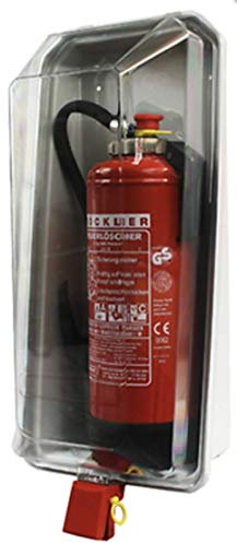 Klarsichtschutzbox 12kg Feuerlöscher Feuerlöscherkasten Box Schnellverschluss von MBS-FIRE®