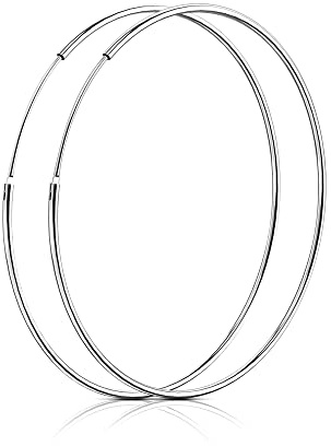 SOSMAR - Creolen silber für Damen aus echt 925 Sterling Silber, große Creolen Hoop Ohrringe für Damen Mädchen - 50mm