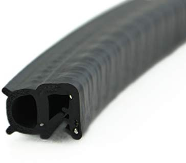 SMI-Dichtungsprofil DS16 für 2mm NBR mit Drahteinlage selbstklemmend ohne Kleber Öl- und Benzinbeständig- Kantenschutz mit Dichtung seitlich, Kantenschutzdichtprofil für Auto, Kofferraum (5 m)