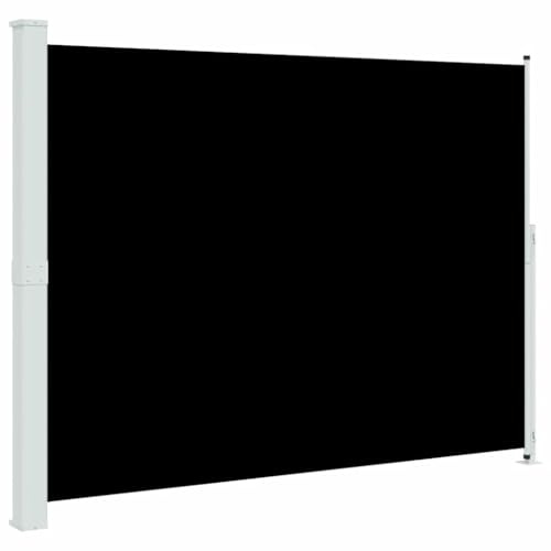 vidaXL Seitenmarkise Ausziehbar UV-beständig Sonnenschutz Sichtschutz Windschutz Seitenrollo Markise Balkon Garten Terrasse 220x300cm Schwarz