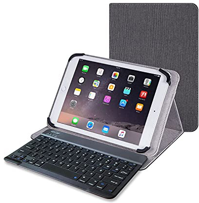 Custodia Tablet 10 pollici, Cover Custodia Tablet 10.1 Universale con Tastiera Bluetooth,in canapa,compatibile con Lenovo m10 plus Samsung tab a galaxy tab a6 Mediapad t5 t3 Teclast da 10,1 a 10,8