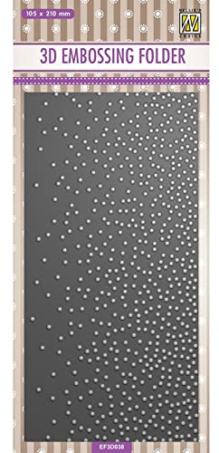 Nellie's Choice 3D Prägeschablonen Schnee - 10,5 x 21 cm - Bastelbedarf für Grüßkarten - Bastelzubehör für DIY, Karten Basteln, Journaling und Scrapbooking