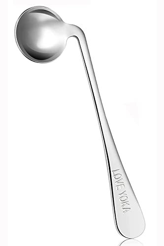 YNHUIOA Cuchara Curva de Ayuda para Comer para Ancianos, Parkinson, temblores de Manos y Artritis, vajilla antivibración de Acero Inoxidable, Utensilios adaptables
