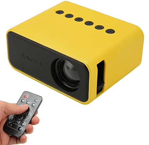 Zunate Mini Proiettore, Proiettore Cinematografico Portatile, Altoparlante per Film Composito Integrato, Luci a LED Luminose, USB, AV, Scheda TF, Jack per Cuffie da 3,5 Mm, per Viaggi,