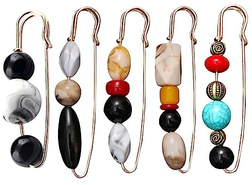 5 st fuskpärla brosch nålar vintage krage sjal nål midja byxor förlängare säkerhetsnålar tröja klämmor pins klänning klämma hatt sjal nål för dekoration tillbehör