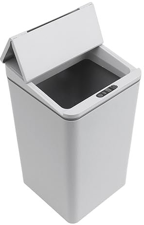 Poubelle Rectangulaire sans avec Capteur de Mouvement de 9 L, Petite Poubelle Automatique pour Salle de Bain, Petite Poubelle Commerciale avec Capteur de Mouvement pour
